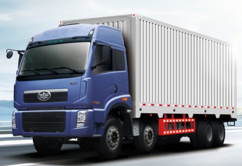 FAW New J5P 340hp 8x4 Van Box Cargo Truck for Sale