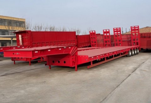 Customizable 4 Axles 80t Lowbed Trailer for Sale