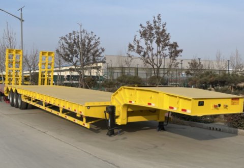 Hot Selling 3 Axles 60t Lowbed Trailer Excavator Lowboy